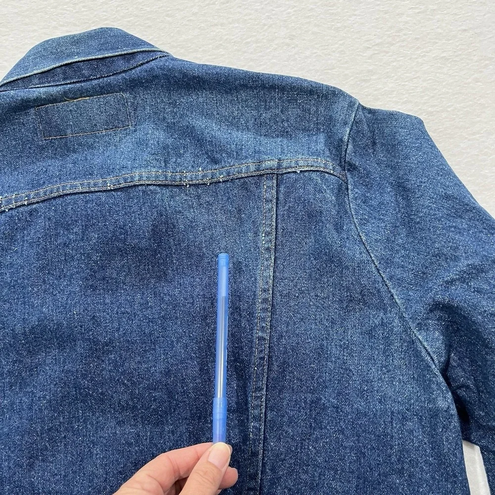 Vintage Wrangler Denim Western Trucker Jacket Coat Size 42 80s 90s M159 74140NV